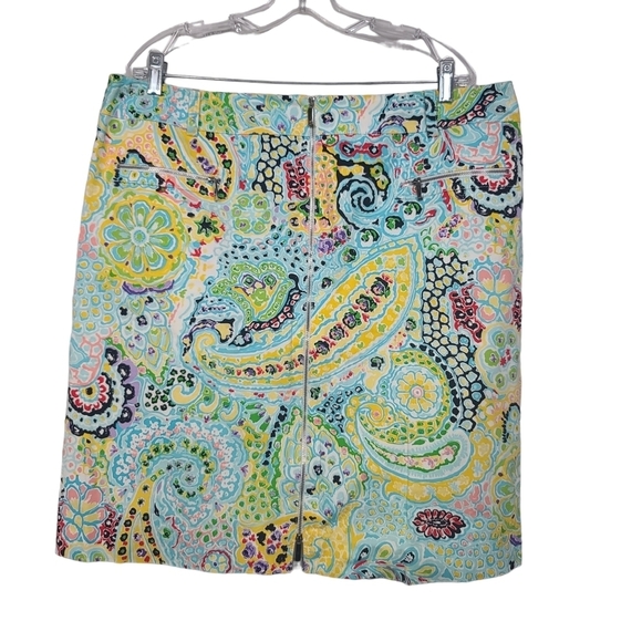 Carlisle Dresses & Skirts - Carlisle Paisley Colorful Front Zipper Pencil Skirt 18